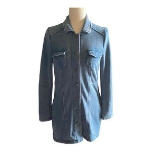 OTHERS FOLLOW-BOHO DENIM LOOK-FLEECE LONKG JACKET-SIZE MEDIUM